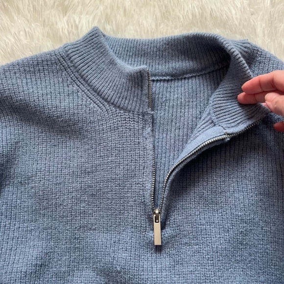 DAZY Men’s Half-Zip Knit Sweater - Baby Blue Mock Neck Pullover - NWT - XL - Picture 5 of 9